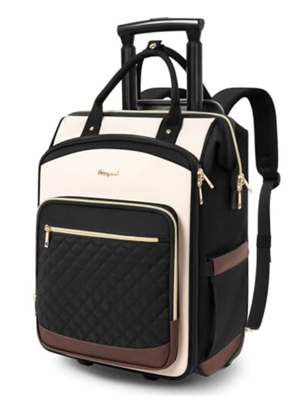 Rolling Backpack for Women Wheeled Travel Laptop Bag Carry On Underseat Luggage